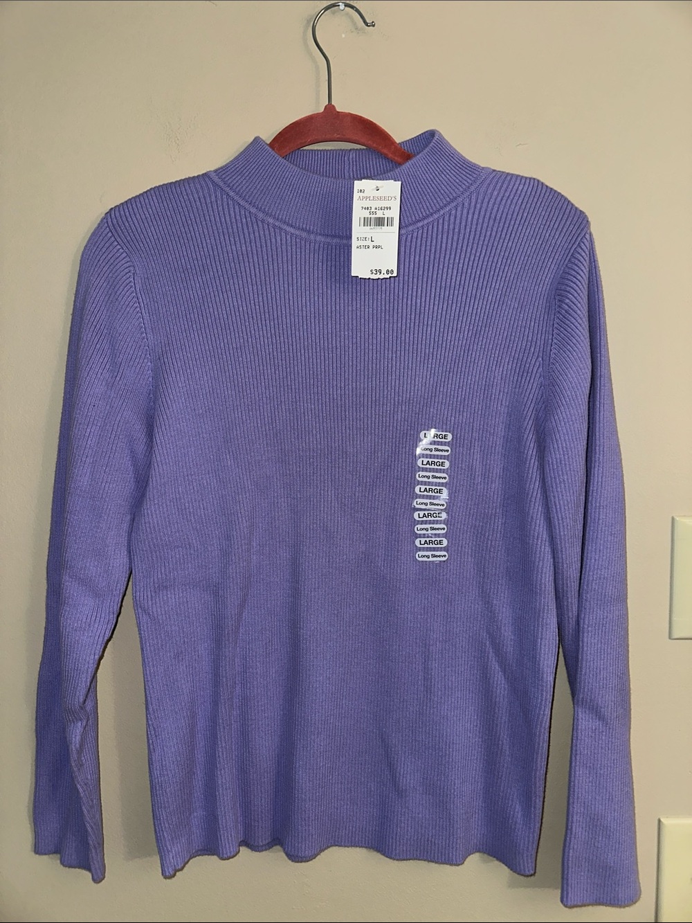 Appleseed's Ribbed Mock Neck Sweater - Lavender
